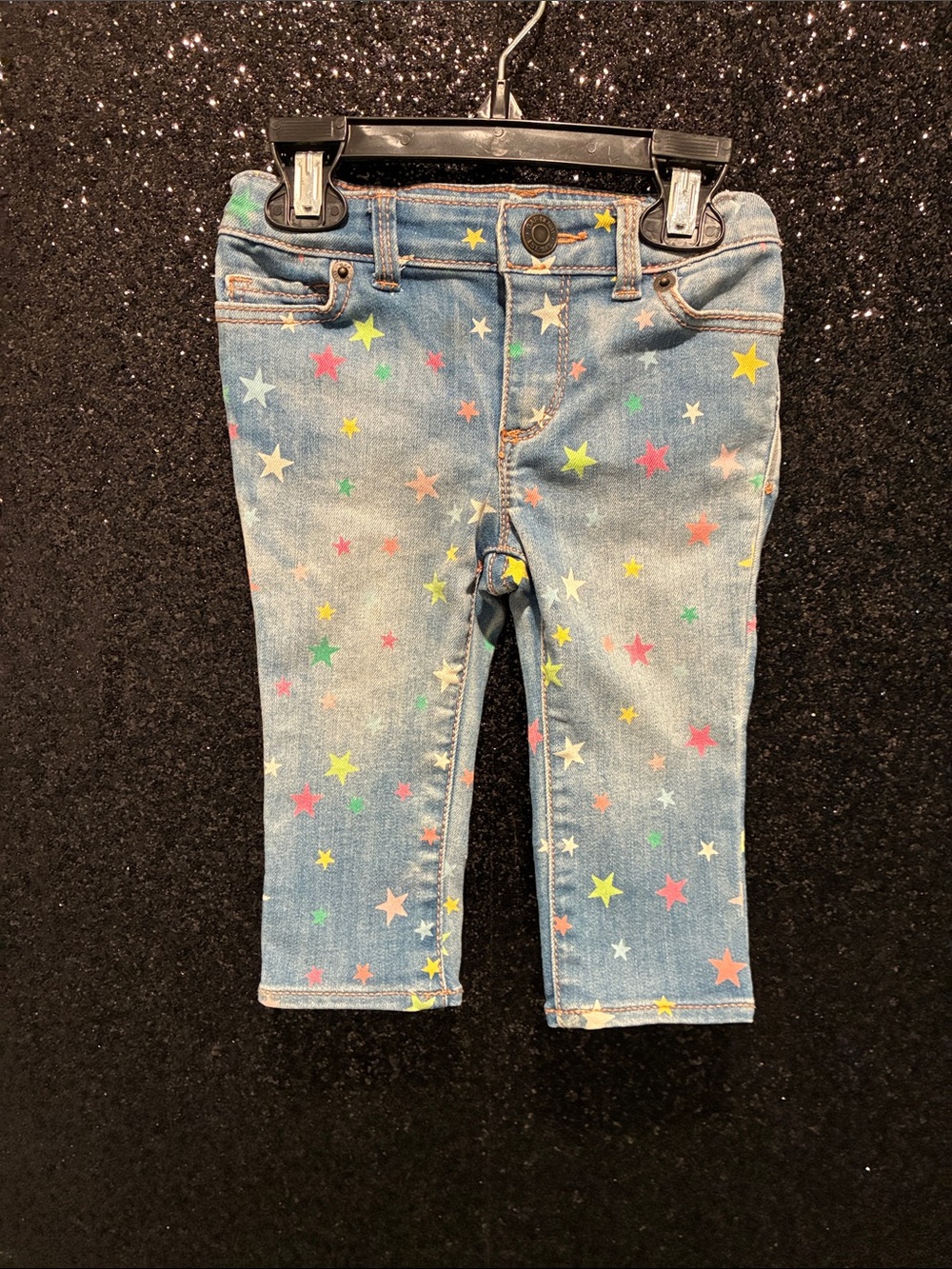 GAP Light Blue Denim Jeans with Multicolor Star Print